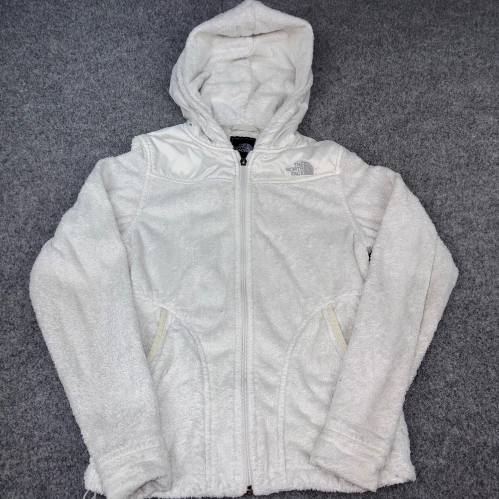 The North Face Osito Fleece Hoodie Womens XS White Full Zip Jacket Outdoor Warm